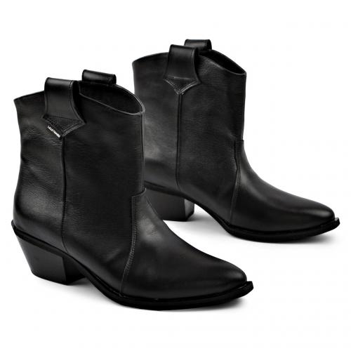  Ботинок Козаки черная кожа 