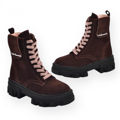 Ботинок Афина коричневый замш д