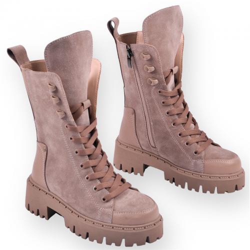 Ботинок Бона 2 бежевый флотар замш