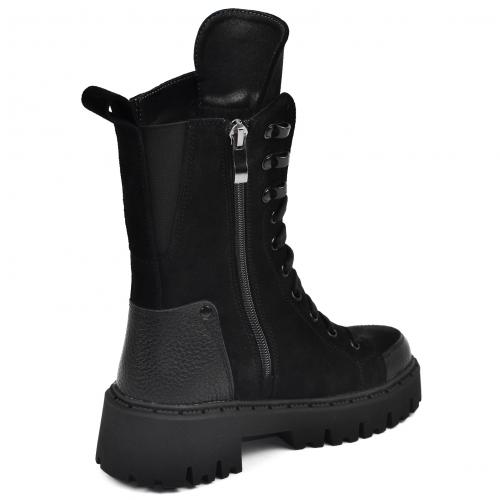 Ботинок Бона черный флотар замш д