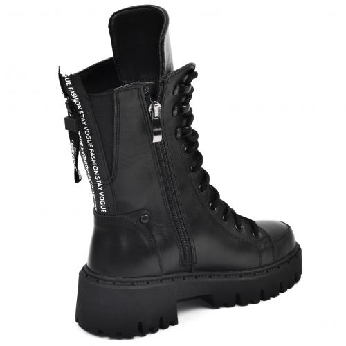 Ботинок Бона черная кожа д