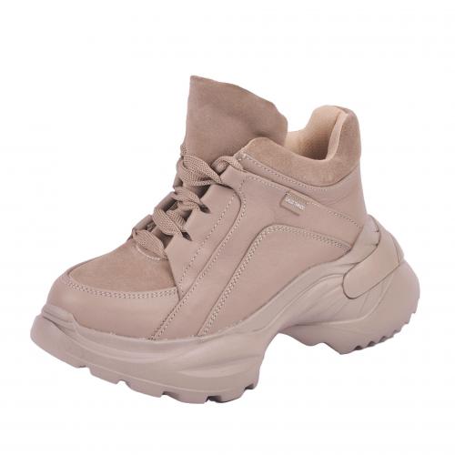 Ботинок Роуз бежева кожа замш д