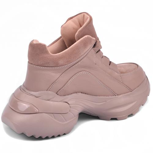 Ботинок Роуз бежева кожа замш д