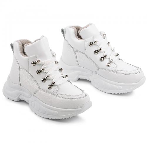 Ботинок Марта белый флотар кожа д