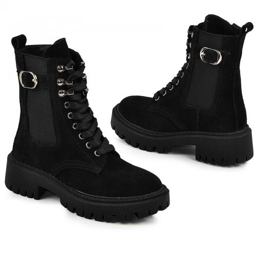 Ботинок Берта черный замш д