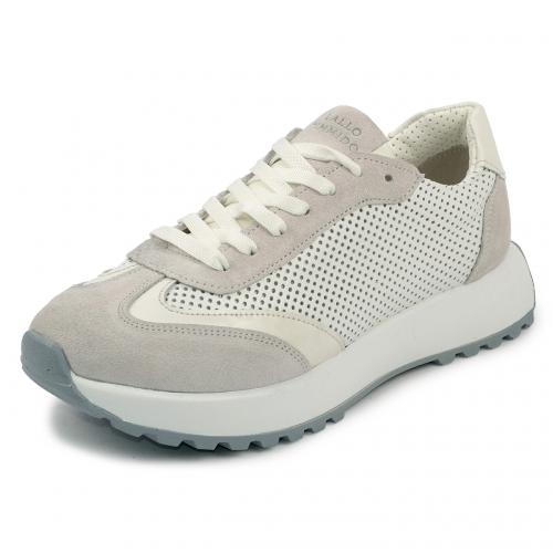 Моника белый замш кожа перфорация 