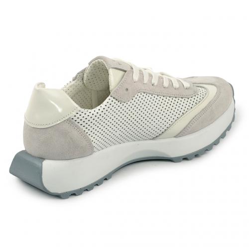 Моника белый замш кожа перфорация 