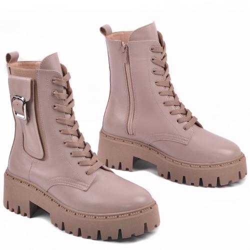 Ботинок Агата бежевая кожа д