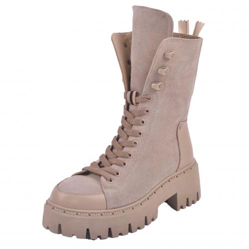 Ботинок Бона бежевый флотар замш д