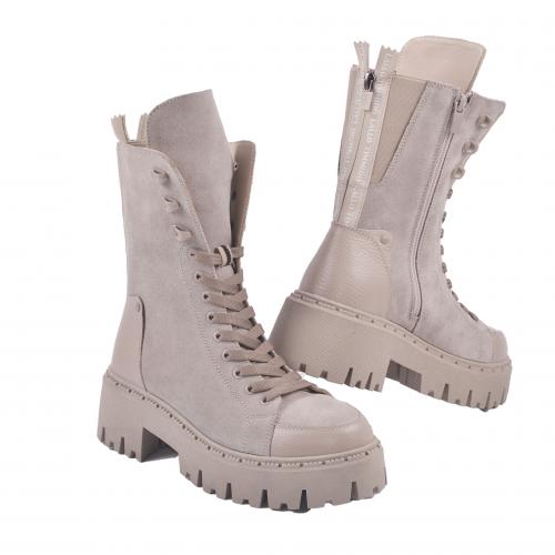 Ботинок Бона бежевый флотар замш д