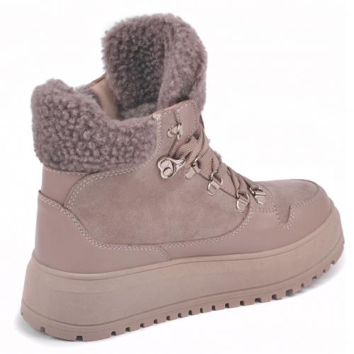 Ботинок Лама бежевая кожа замш