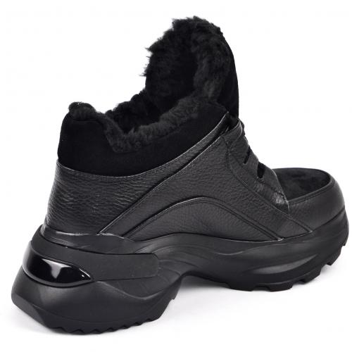 Ботинок Роуз черный флотар замш