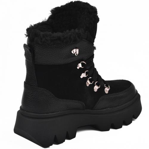 Ботинок Хлоя черный флотар замш