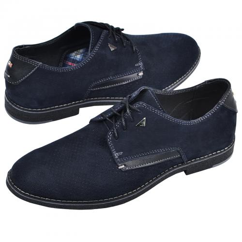 Соло синий нубук перфорация