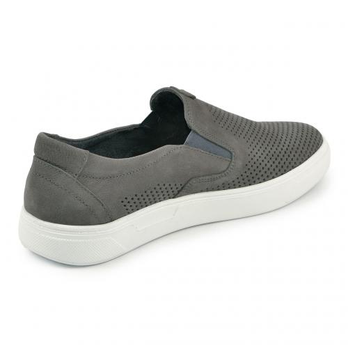 Бугатти серый нубук перфорация